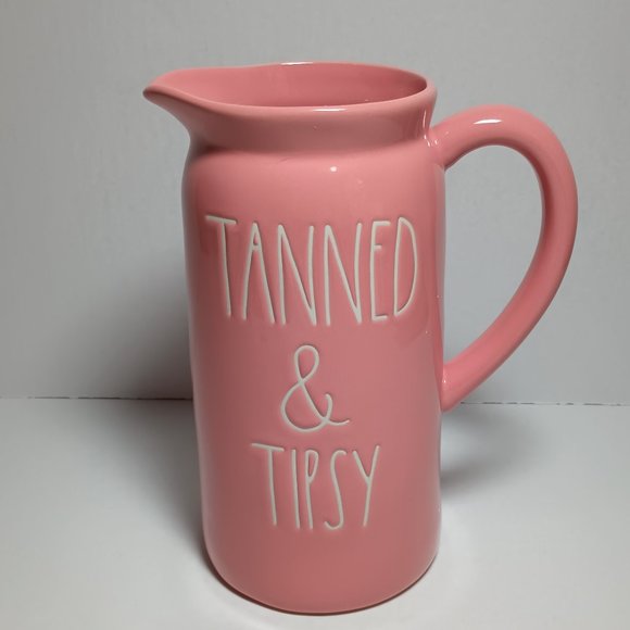 NWT Rae Dunn Tanned And Tipsy Pitcher Ceramic Brand New - Picture 2 of 6